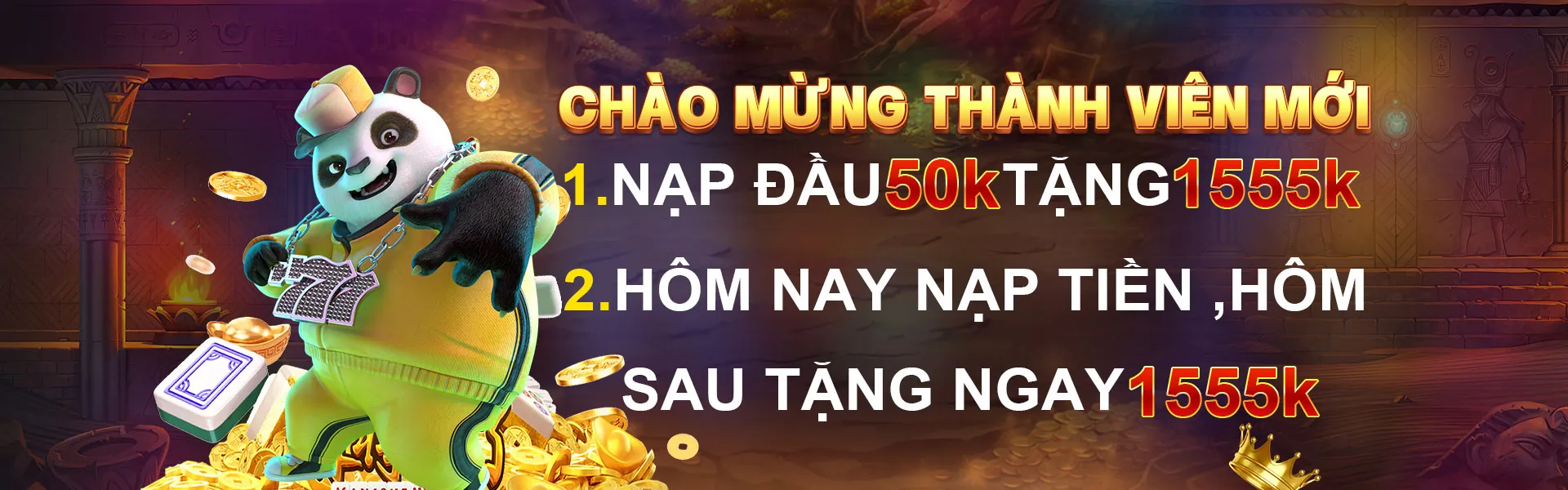 Biểu ngữ quảng cáo các loại tiền thưởng và ưu đãi của 55win casino